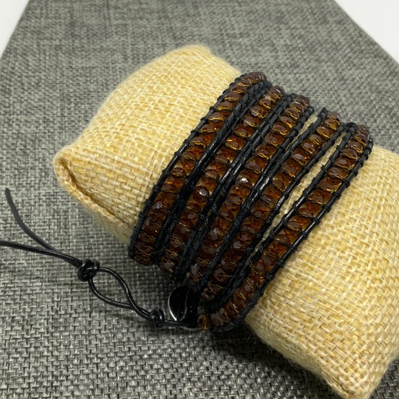 Victoria Emerson Orange Beaded Wrap Bracelet - Picture 2 of 5